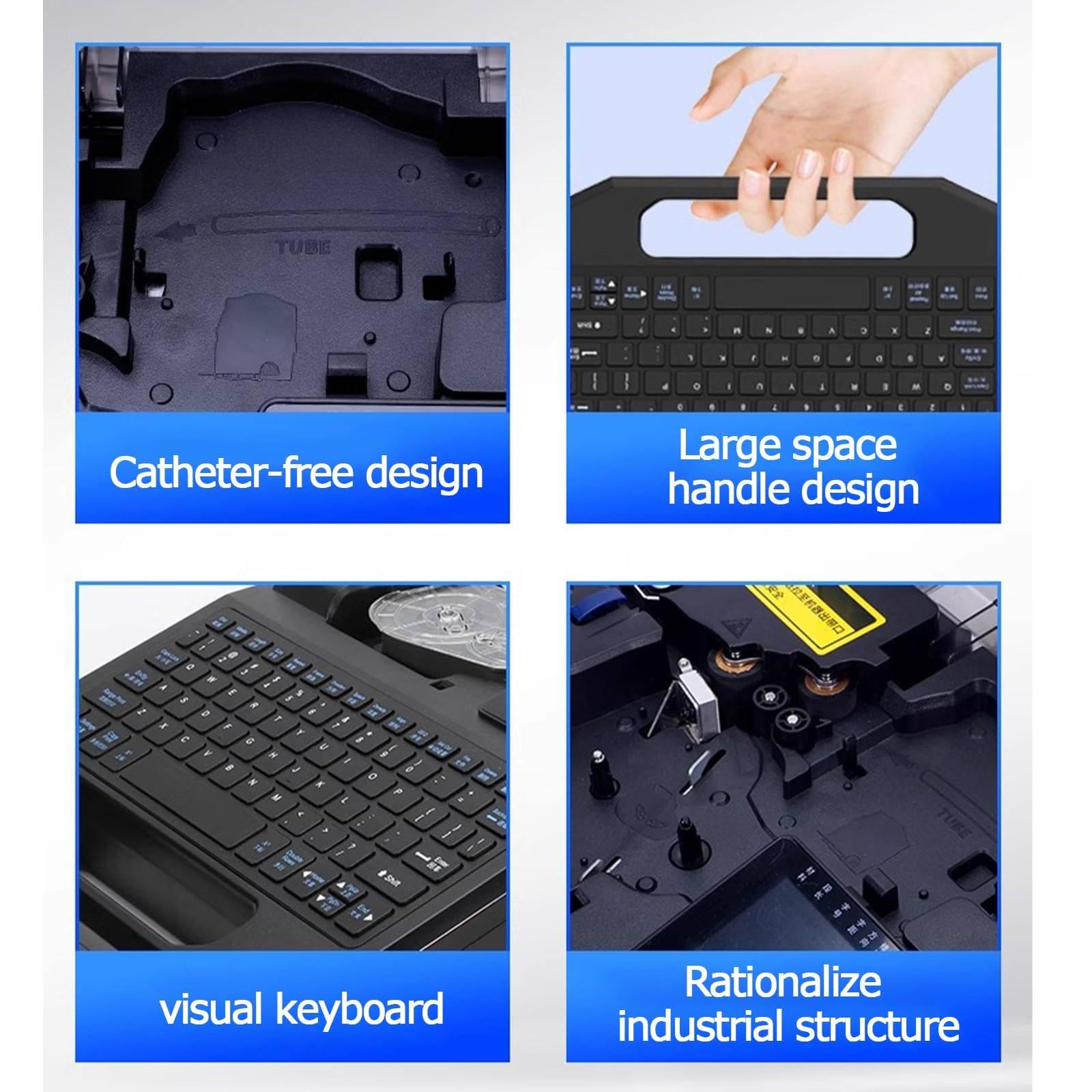Kit stampante per etichette portatile, stampante per etichette portatile 40mm/S con nastri e adesivi, stampa veloce, taglio automatico, compatibile con vari nastri per etichette, autonomo