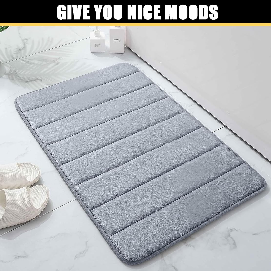 Felpudo para Puerta, alfombras de baño, Gruesas, con Memoria, Fuerte, Absorbente de Agua, Lavable, ultrasuave, cómoda, Cuarto de Lavado, Verde, 20 "x 32"