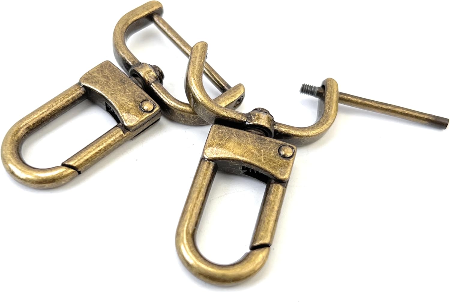 VersaKits 4 Pcs Heavy Duty Detachable Swivel Lobster Claw Clasps Screw in Shackle 1 Inch Bronze Replacement Snap Hooks Trigger Clips