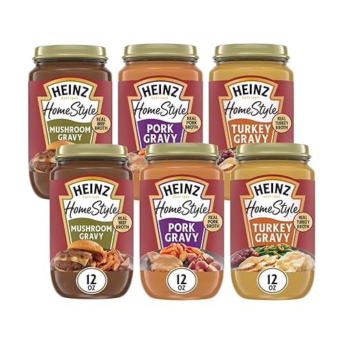 Heinz Homestyle, salsa de champiñones, 12 onzas + mezcla de relleno de pavo (caja de 6 onzas) paquete navideño