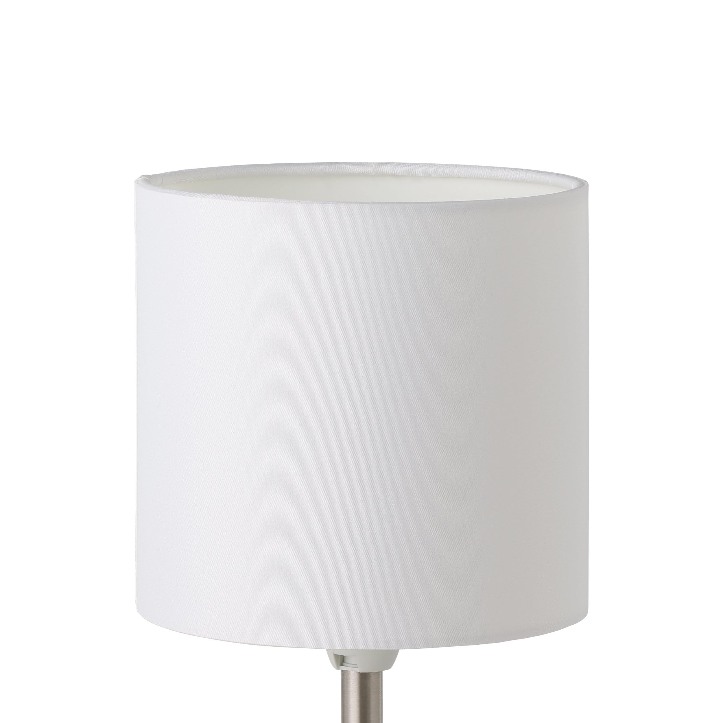 EGLO Tischlampe Pasteri – 40 Cm Hoch, Grauer Stoffschirm, Nickel-matter Metallfuß, E27