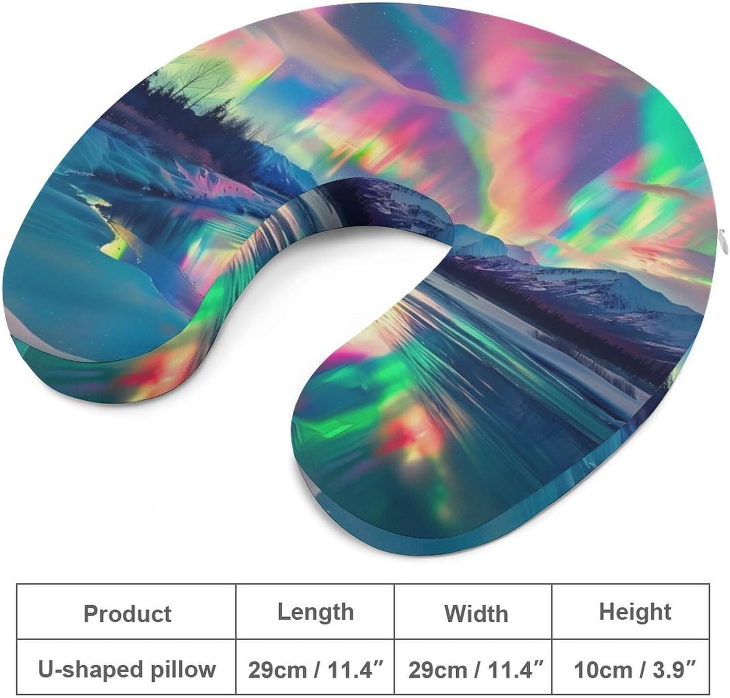 Northern Lights Night Funny Travel Pillow U Shaped Memory Foam Neck Pillows Portable for Flight Car Home Office