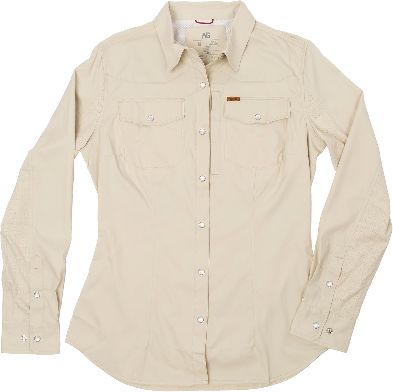 AG-GEAR Women's Long Sleeve Stockyard Button Down Shirt, Breathable Performance UPF30 Work Shirt for Farmers and Ranchers