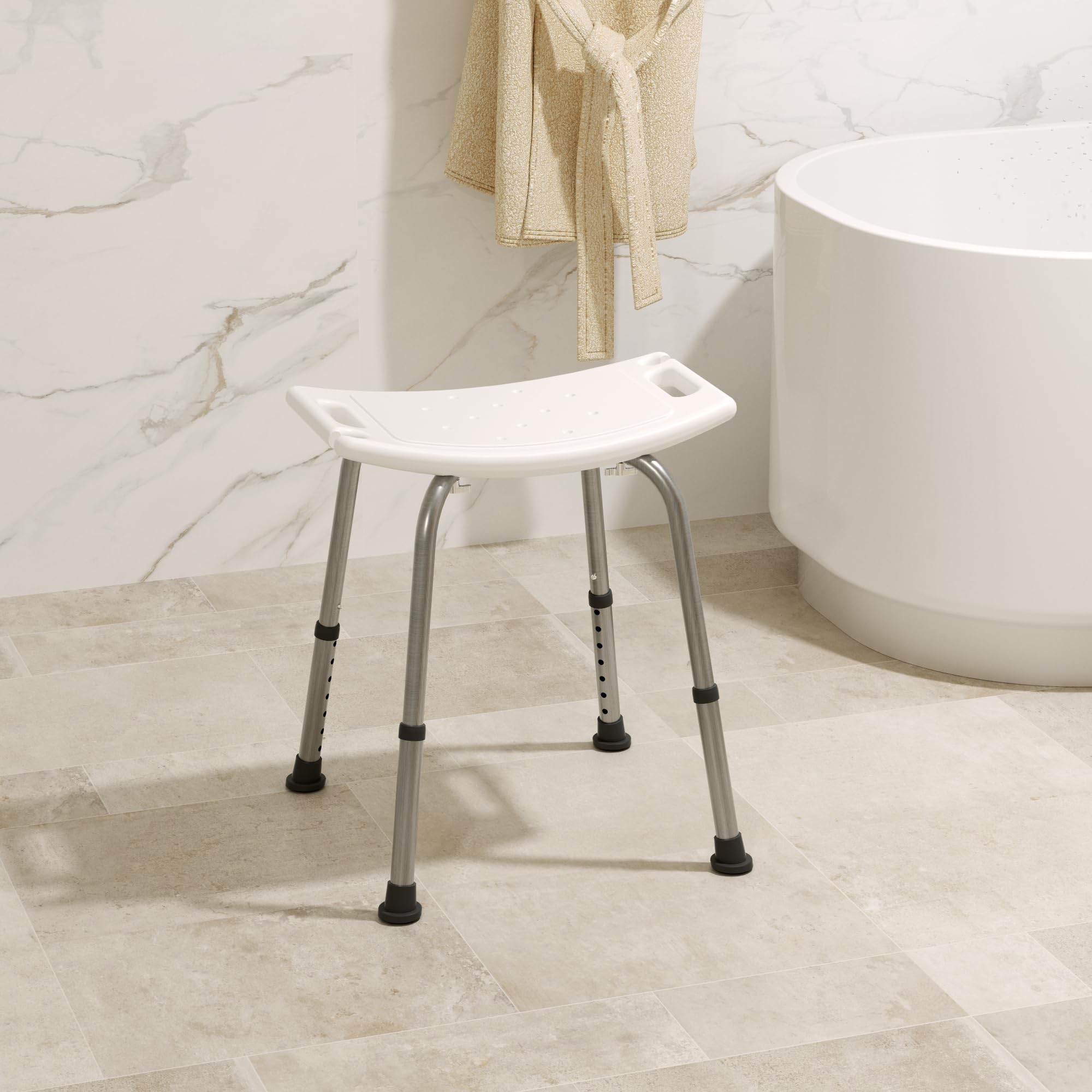 IMEX - Sgabello Doccia Ausilio per Bagno | Sgabello Ausilio per Anziani | Accessori Bagno Resistente a Umidità e Corrosione