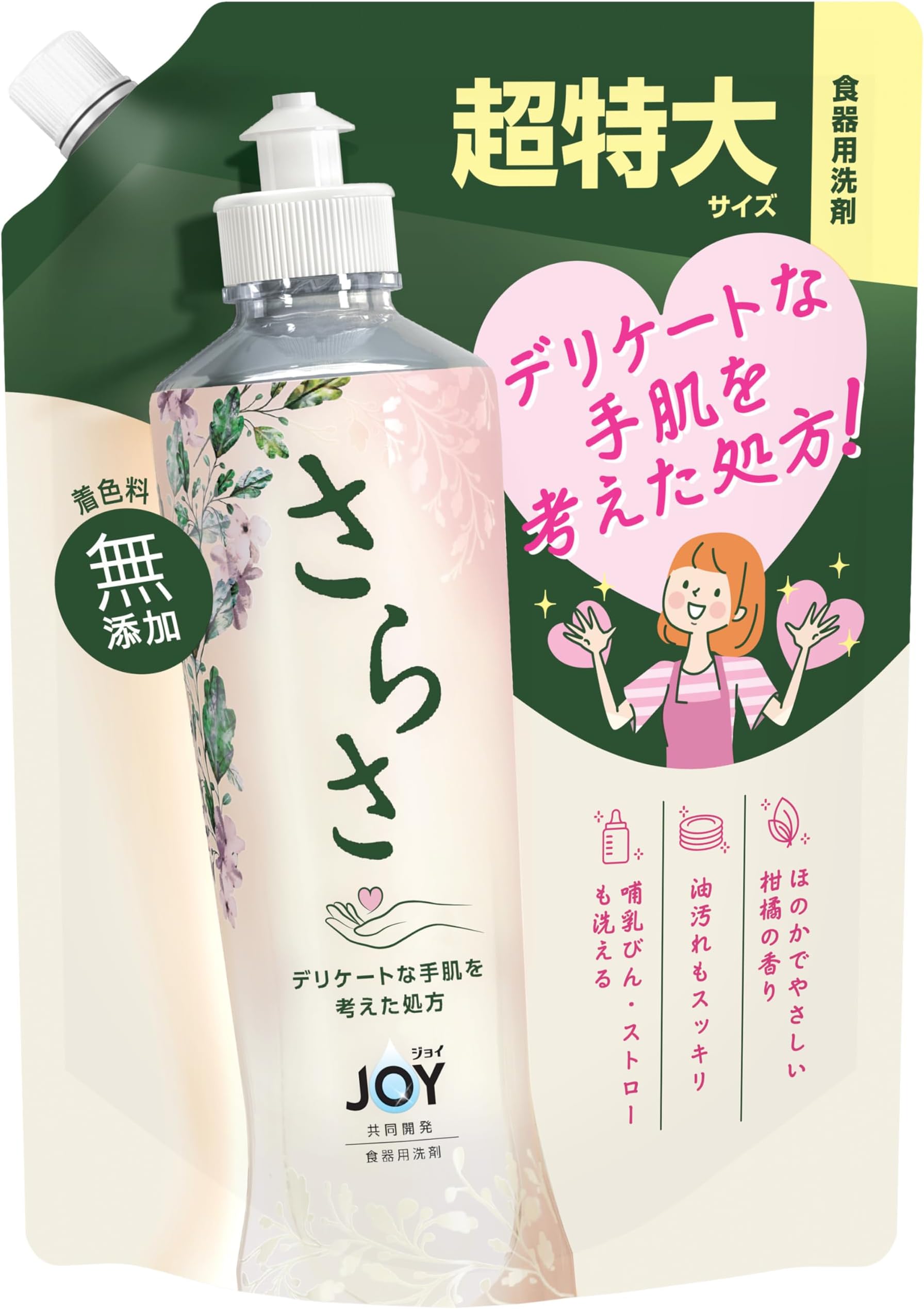 Sarasa Joy Dish Detergent Refill, Extra Large, 29.4 fl oz (870 ml), Kitchen, Additive-Free, Baby, Delicate Hands