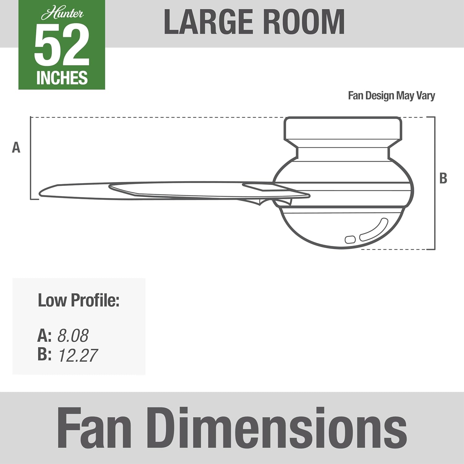 Hunter Fan 52 Inch Ceiling Fan, Contemporary Indoor Ceiling Fan with Light, Remote Control, Reversible Motor for Bedroom, Living Room/Family Room, Dining Room, Kitchen, Office (Renewed)
