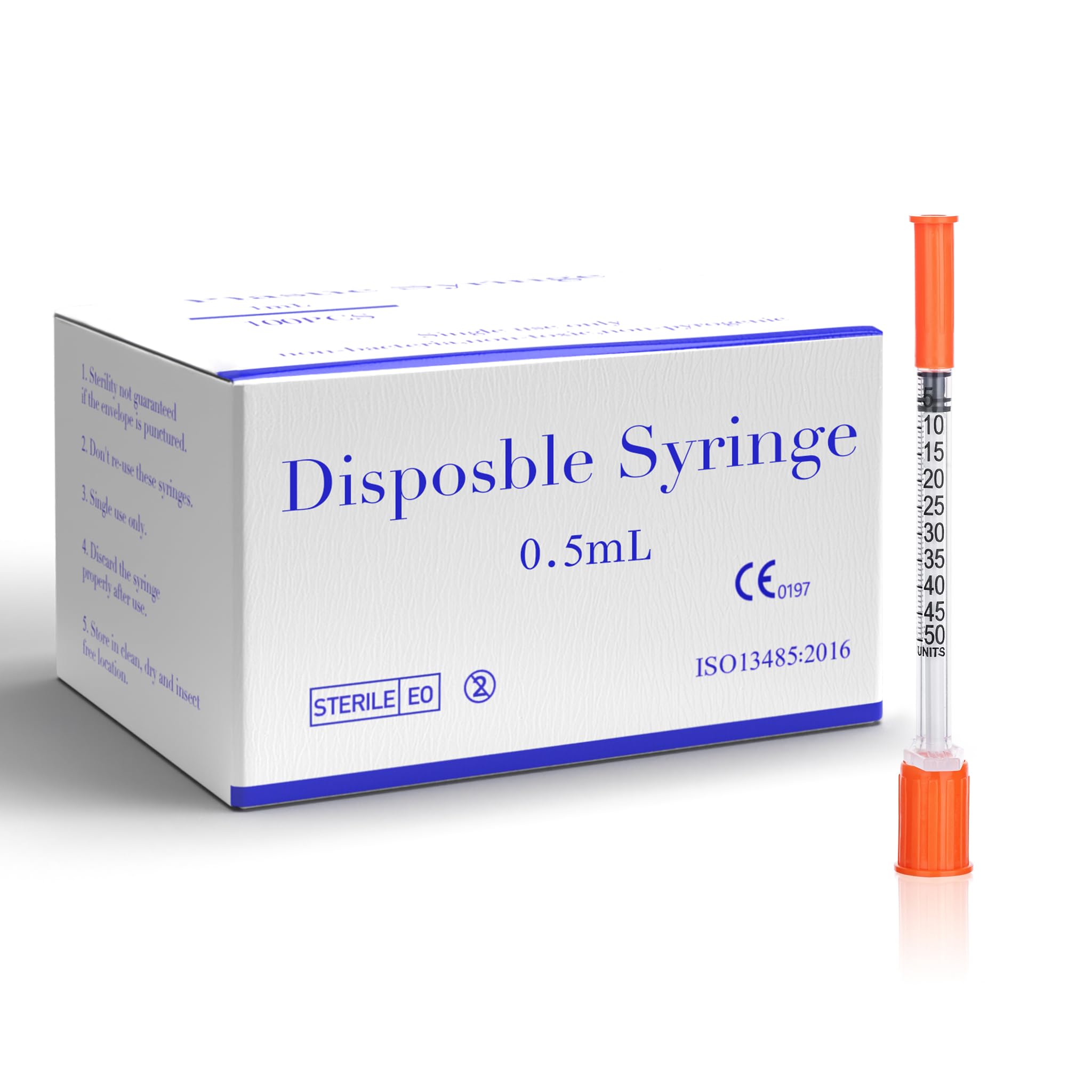 100 Pack 1ml U-100 Syringes 30G 1/2 Inch, Accurate Precise Scale, Minimal Waste Design, Individually Wrapped — Amazon image 8