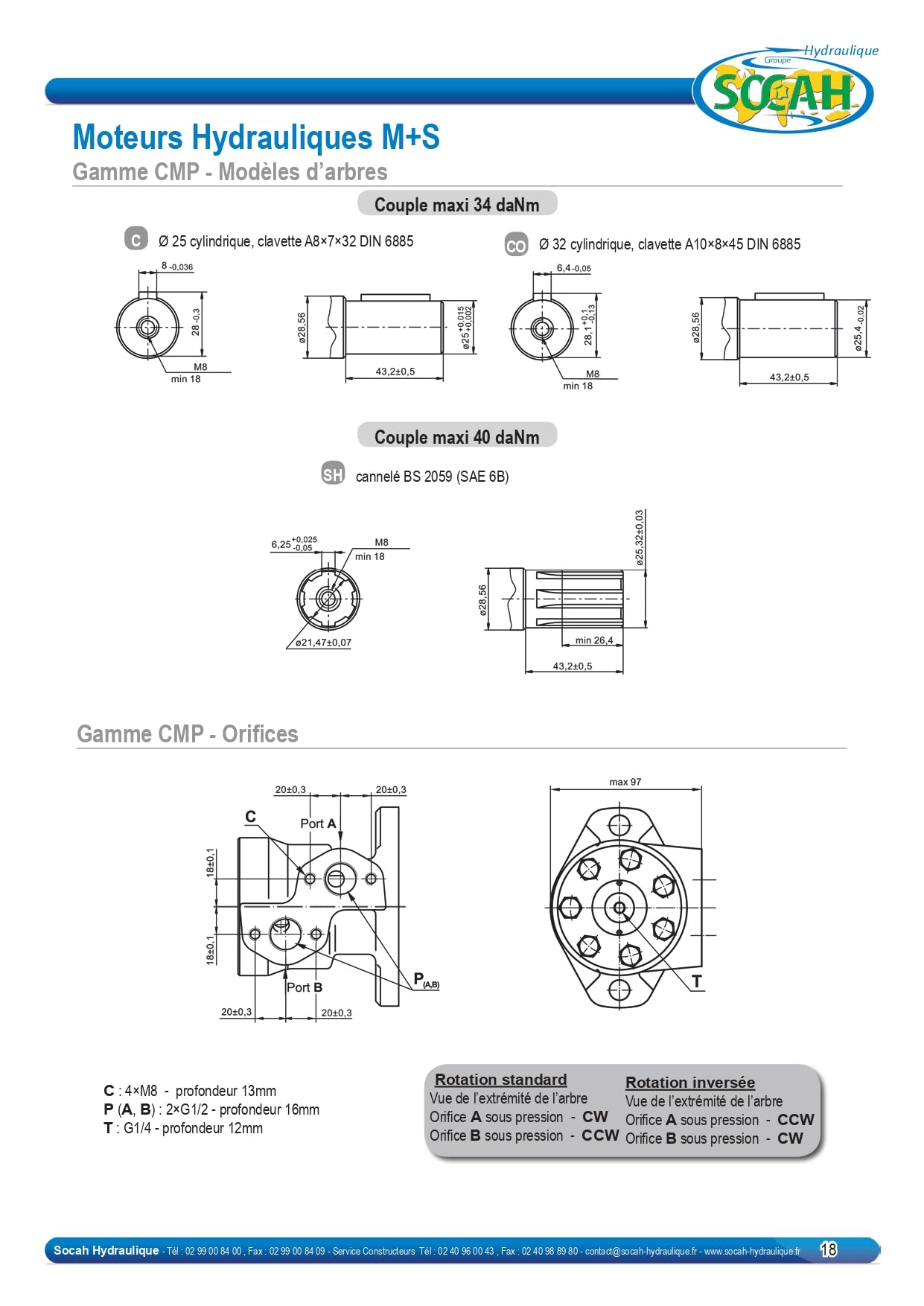 MOTEUR ORBITAL CMP Arbre cylindrique Ø25 (CMP 400 C)