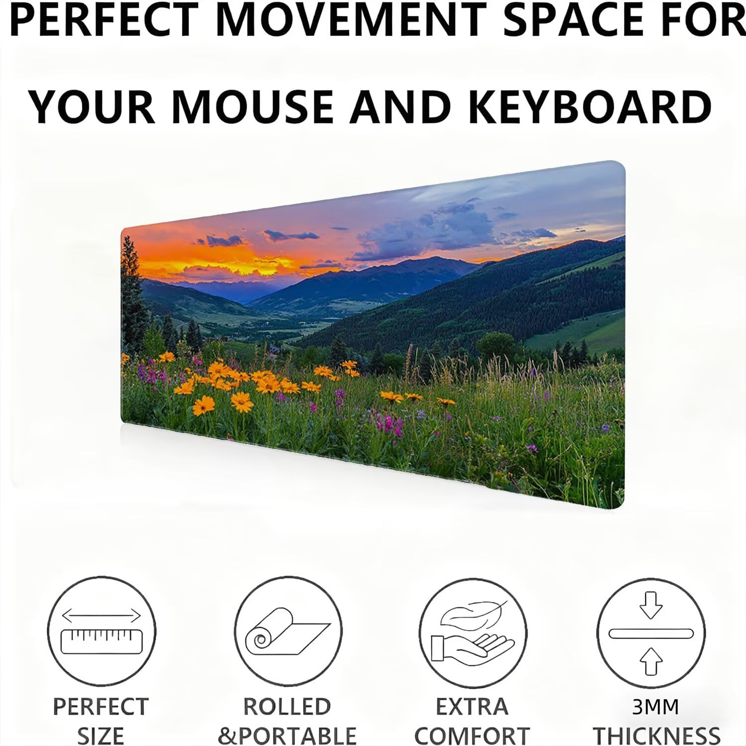 Podkładka pod mysz, podkładka pod mysz XXL 1200 x 600 podkładka pod mysz dla graczy, wodoodporna gumowa podstawa, duża podkładka pod mysz do gier na biurko zszyte krawędzie wodoodporna antypoślizgowa