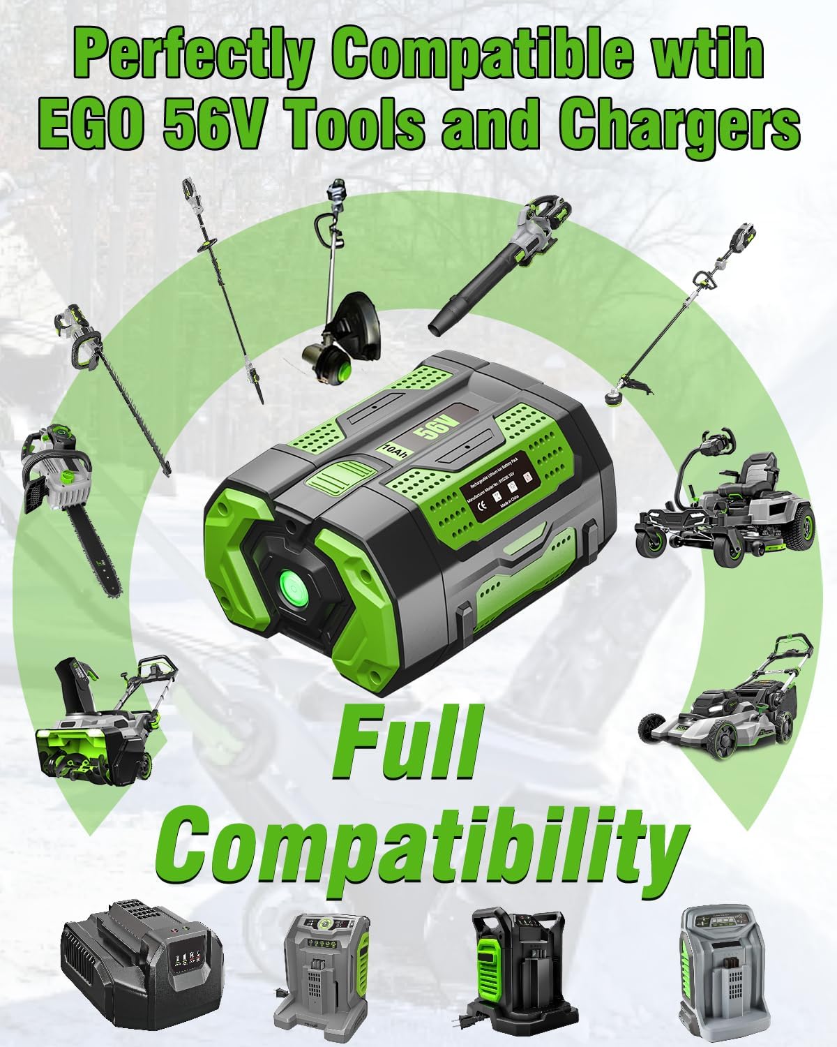 HOCHSTERN 2Pack 10.0Ah Replacement for EGO 56V Battery Compatible with EGO 56 Volt Lithium-Ion Battery Power Tools - Image 6