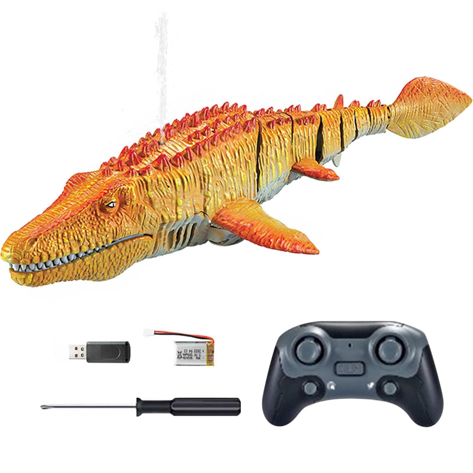 Generico Mosasauro Nuoto | Giocattoli per bambini per l'acqua, da piscina Mosasaurs telecomandato per bambini, di simulazione Mosasaurus con luce e acqua spruzzata p