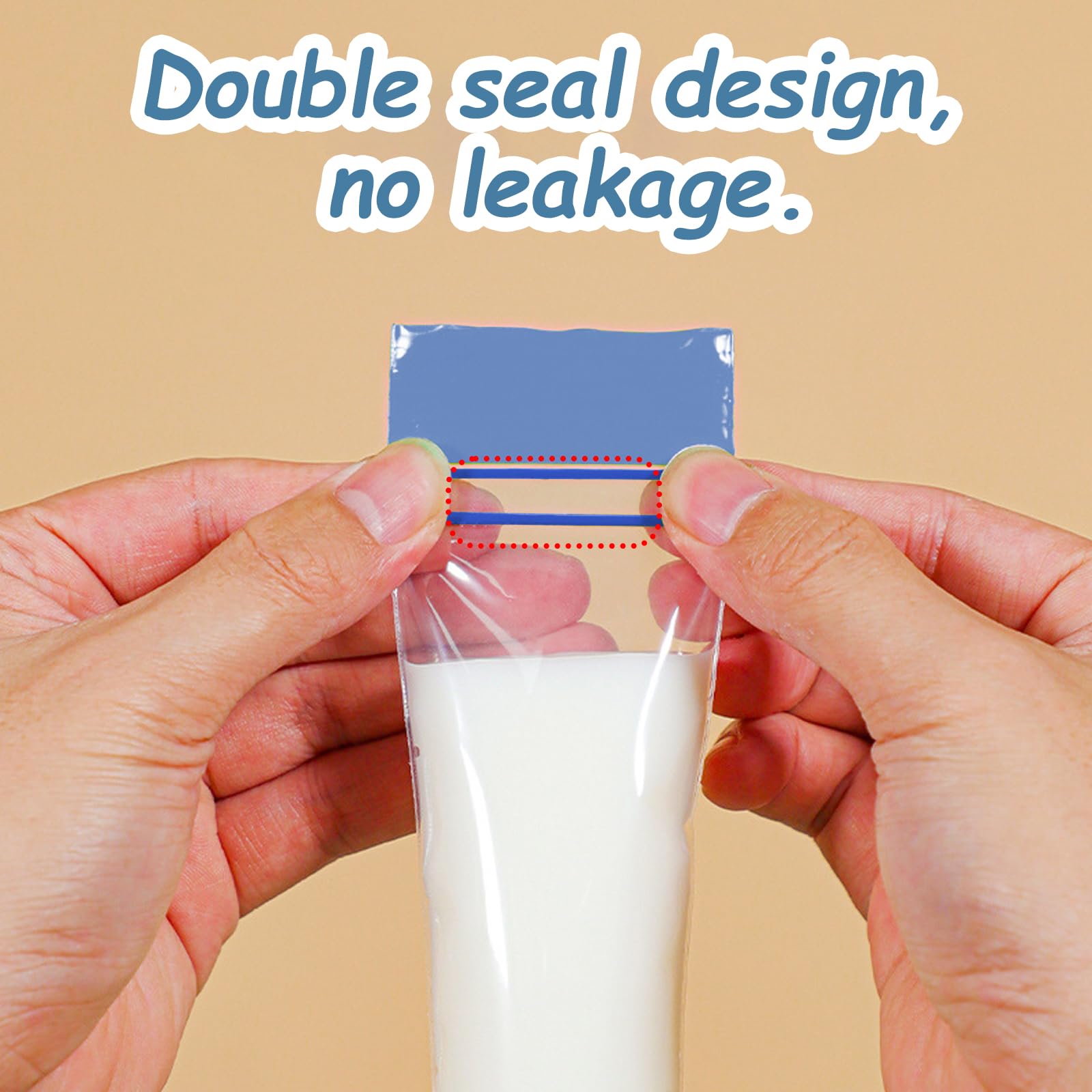 Sacchetti Ghiaccioli Gelato 100 Sachets à Popsicle Entonnoir - Pour Glaces Maison, Yaourt, Smoothies - 5.5x27.8cm - Sans BPA Sacs Popsicle