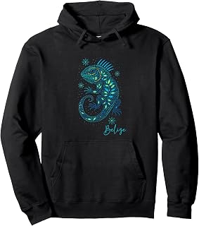 Belize Huichol Iguanas Art Souvenirs Pullover Hoodie