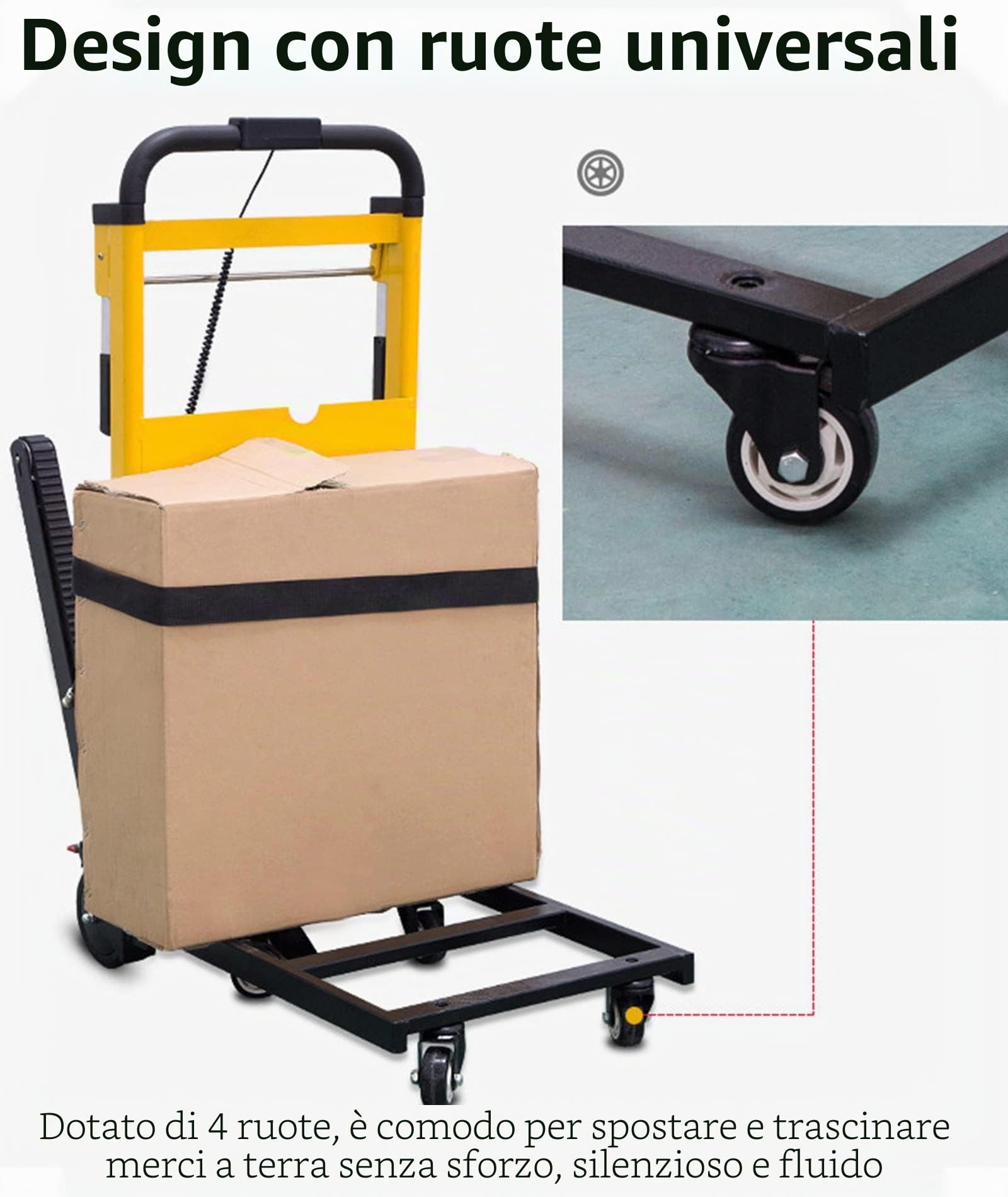 Montascale Per Anziani Carrello di aggancio per sedia a rotelle elettrica pieghevole per scale, sedia a rotelle cingolata da 120 W, carrello per scale per mobili, logistica familiare