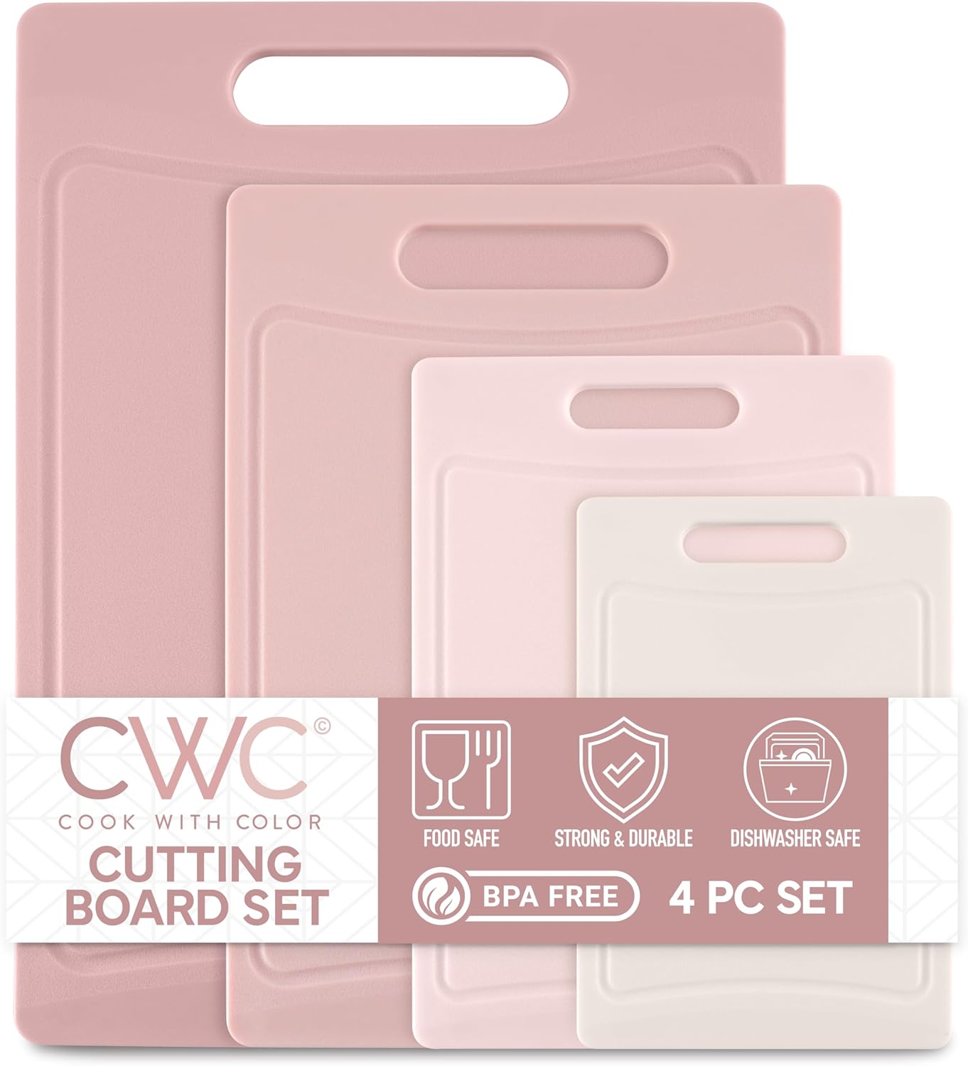 Colorful Non-Slip Cutting Board Set with Easy Grip Handles – 4 Boards Colorful Non-Slip Cutting Board Set with Easy Grip Handles – 4 Boards