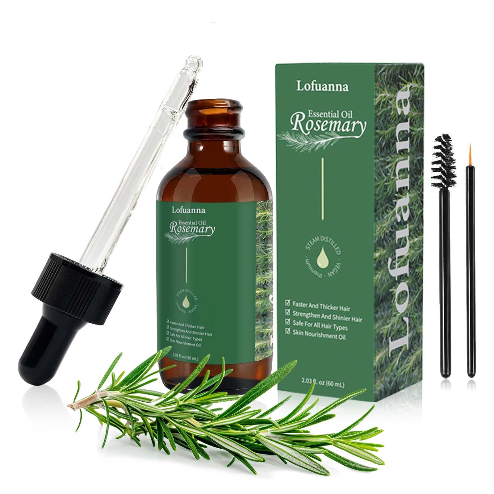 Rosemary Oil For Hair Growth,Rosemary Essential Oil for Eyelashs Eyebrows,Body Massage,Hair Growth Oil,Rosemary Oil Promote Blood Circulation,Nourishes The Scalp,Prevent and Improve Hair Loss