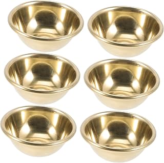 HAKIDZEL 7 Tazas De Buda De Latón Para Yoga Incienso Recipiente Para Ofrendas Recipiente Para Agua Tazas Decorativas Para Altar Color Amarillo