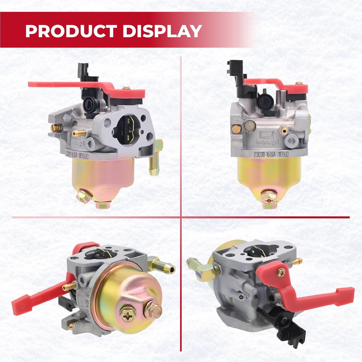 NIMTEK 751-10956 951-10956 Carburetor for Troy Bilt Squall-2100 Squall-210 Snowblower Replace MTD Club Cadet 751-10956A 951-10956A Huayi 161SA 161S Engine with Primer Bulb