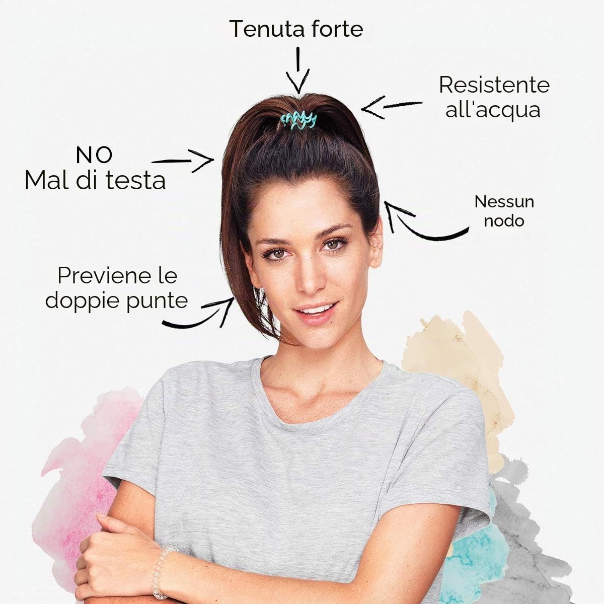 Invisibobble elastico per capelli marrone Original Pretzel Brown x3 - elastici per capelli donna e uomo - elastici per capelli senza pieghe ma forte