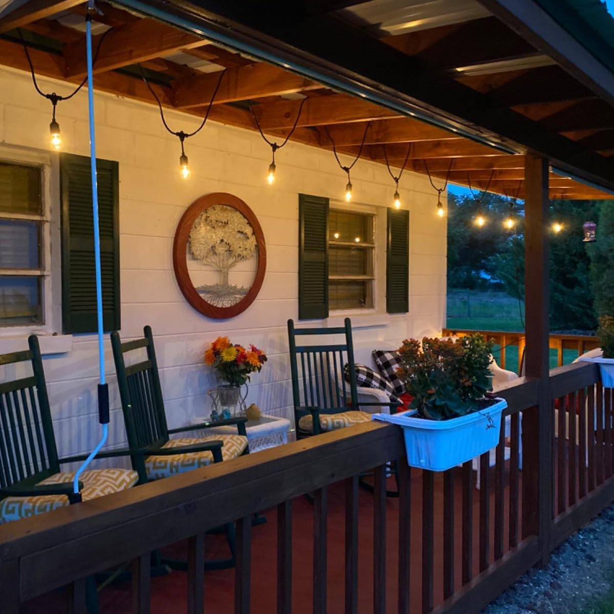 BRIMAX String Lights installed on a porch