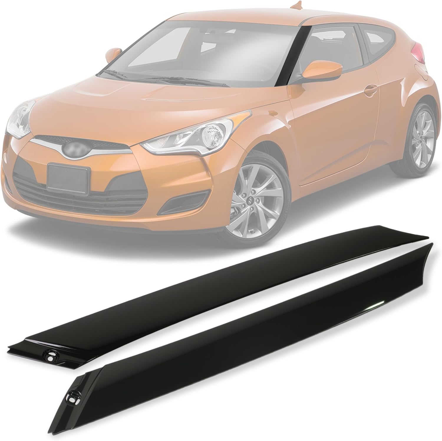 Windshield Pillar Trim Molding Compatible with Hyundai Veloster 2012 2013 2014 2015 2016 2017 Window A Pillar Trim Driver Side & Passenger Side Replace 861702V000 861802V000