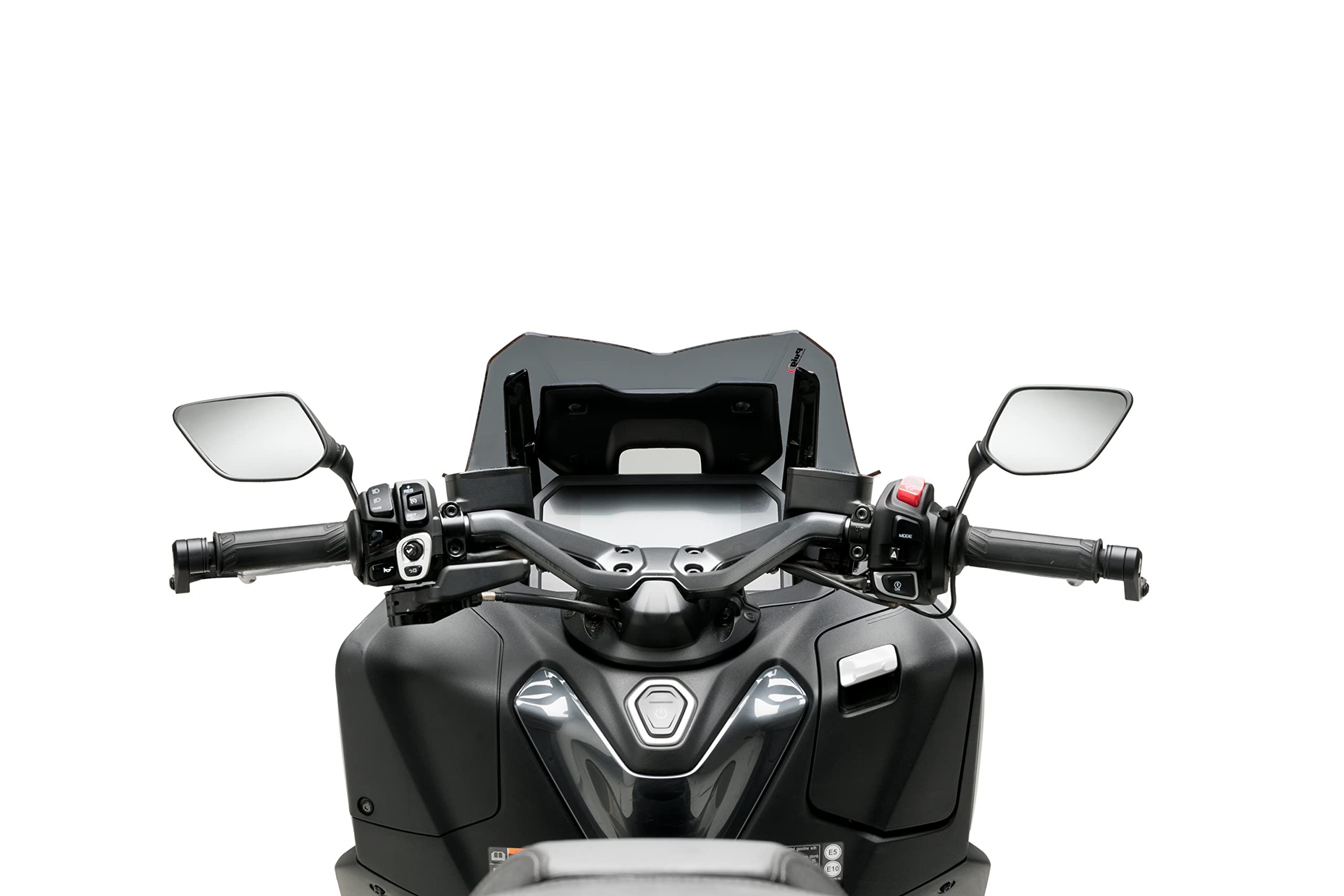 Puig 21269F Carenabris per Maxiscooter sportivo e aerodinamico in PMMA da 4 mm con design V-Tech che migliora la stabilità e riduce le turbolenze, Fumé Scuro