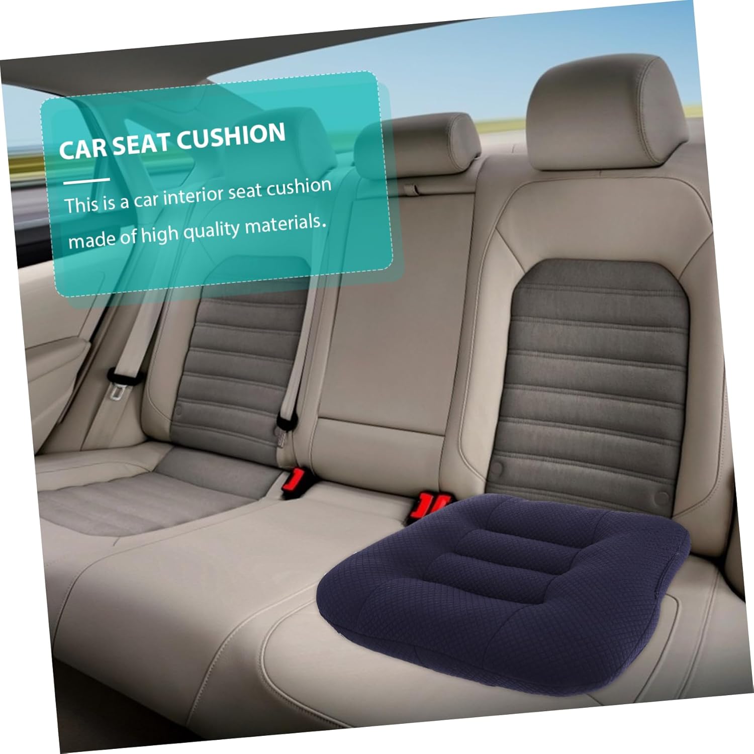 Cabilock Breathable Seat Cushion for Short Drivers Car Seat Heightening Pad with Slip Groove Support for Lower Back Comfort and Posture Correction Small