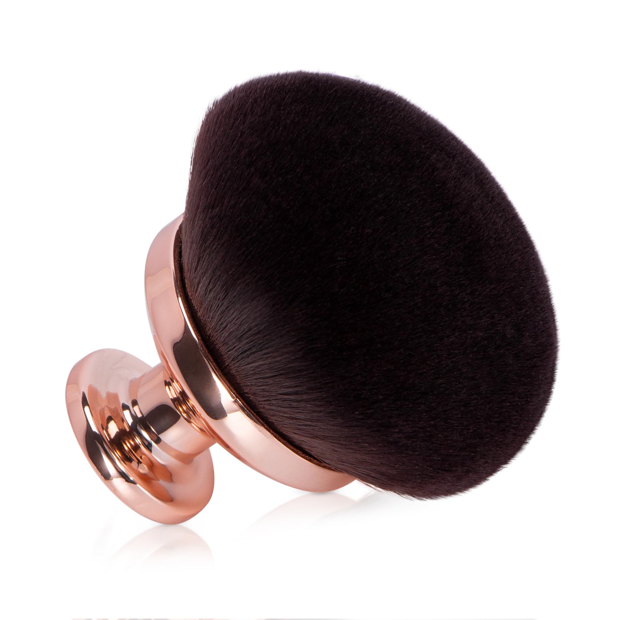 BABYSHEEP Blend & Blur - Brocha de maquillaje corporal para autobronceador de piernas y bronceador, brocha kabuki de 90 mm de ancho con cabeza redonda y bolsa de cordón