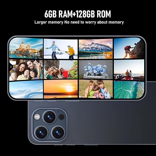 Miniatura 4 de XUANMEIKE Teléfono Android desbloqueado I14 Pro Max, 5000 mAh, pantalla HD de 6.7 pulgadas, teléfonos celulares desbloqueados, 6 GB+128 GB Android