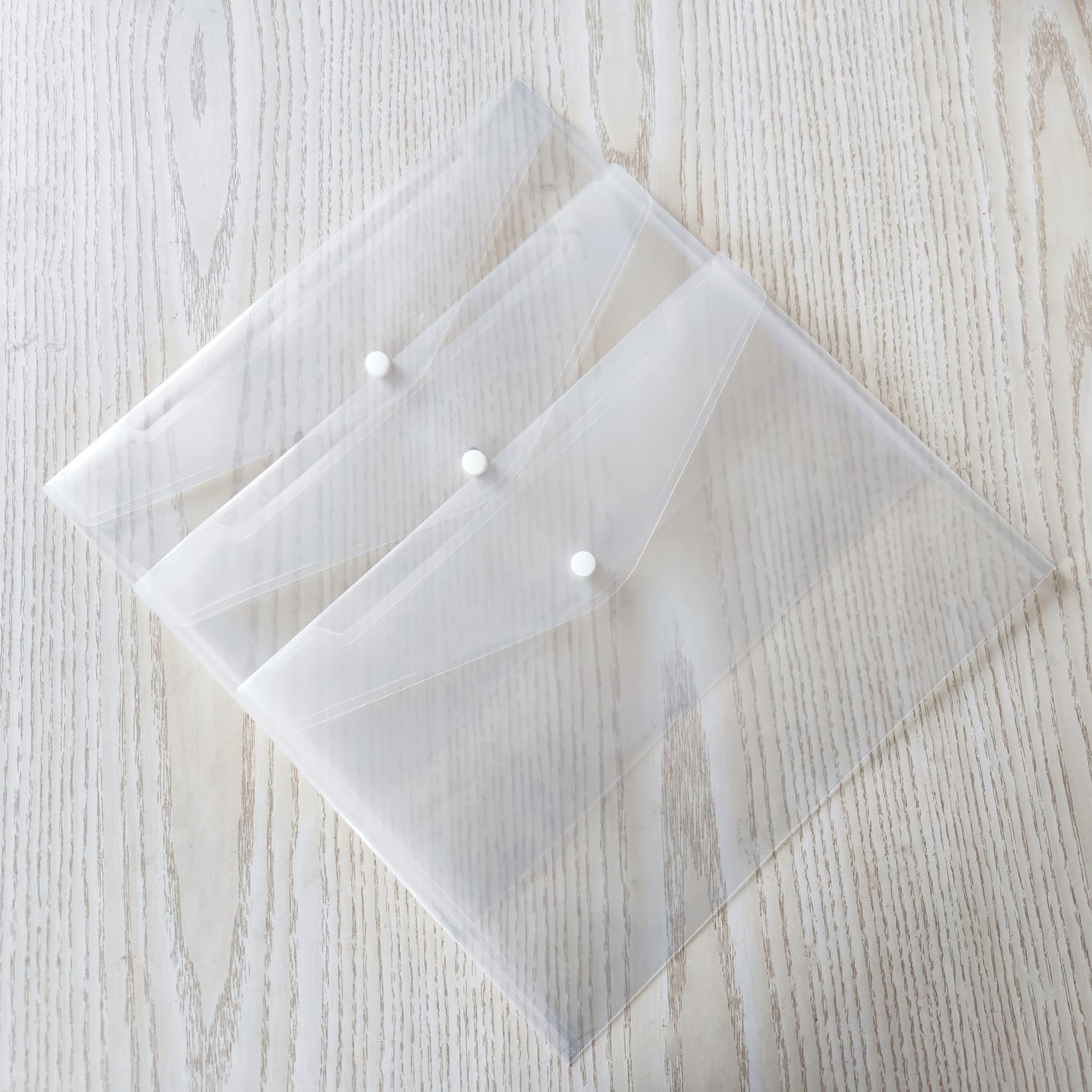 20 Pcs Clear Plastic Envelope with Snap Button Closure, Plastic Waterproof Envelope File Folder, Transparent Folders for Documents, Letter Size, A4 Size, for School and Office Supplies - Image 5