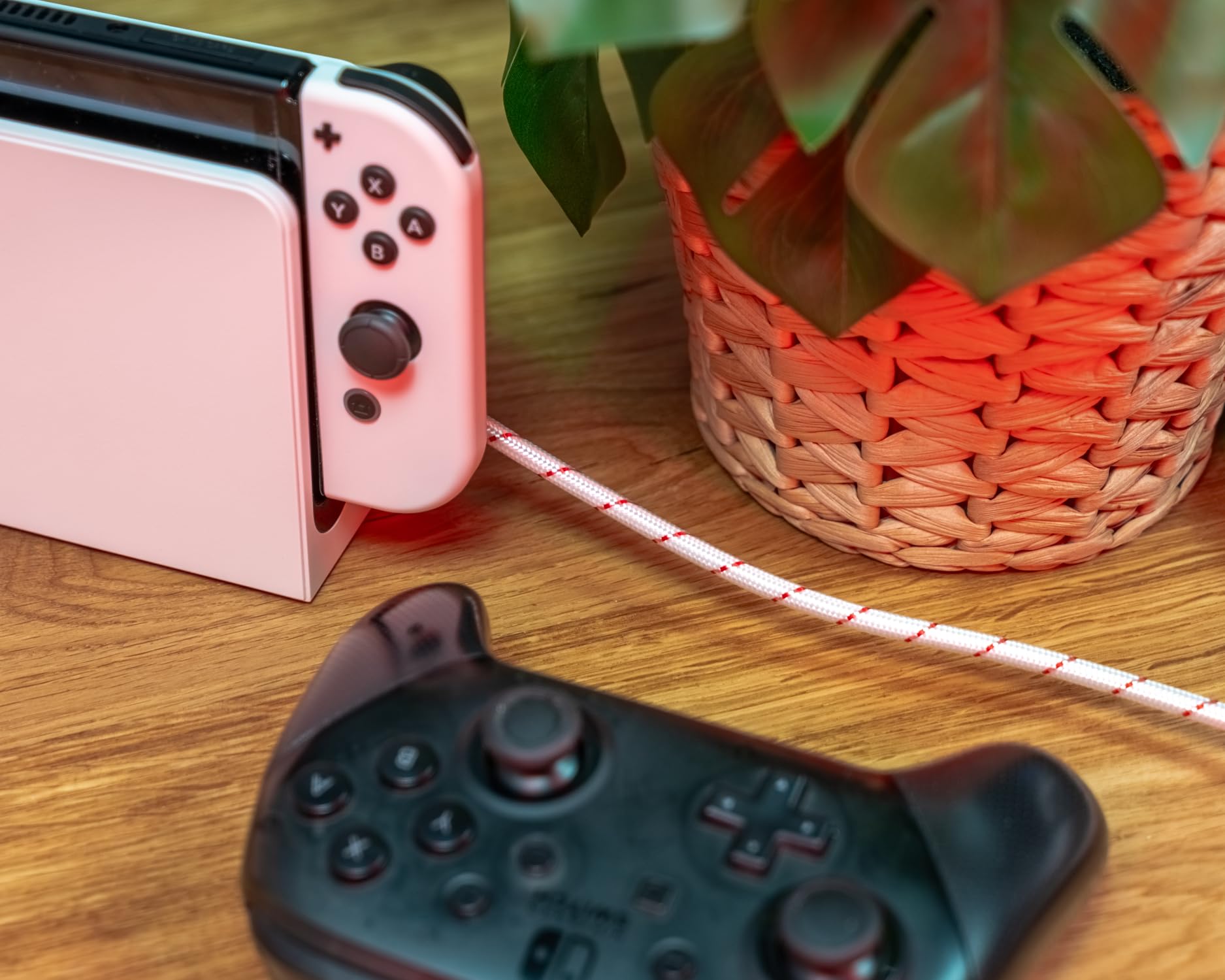 New Game Red – Cavo USB Type-C 20 Gbps – fino a 240 W Power Delivery – tripla schermatura – contatti dorati – 3 m – Cavo da gioco con guaina in tessuto – blu/bianco