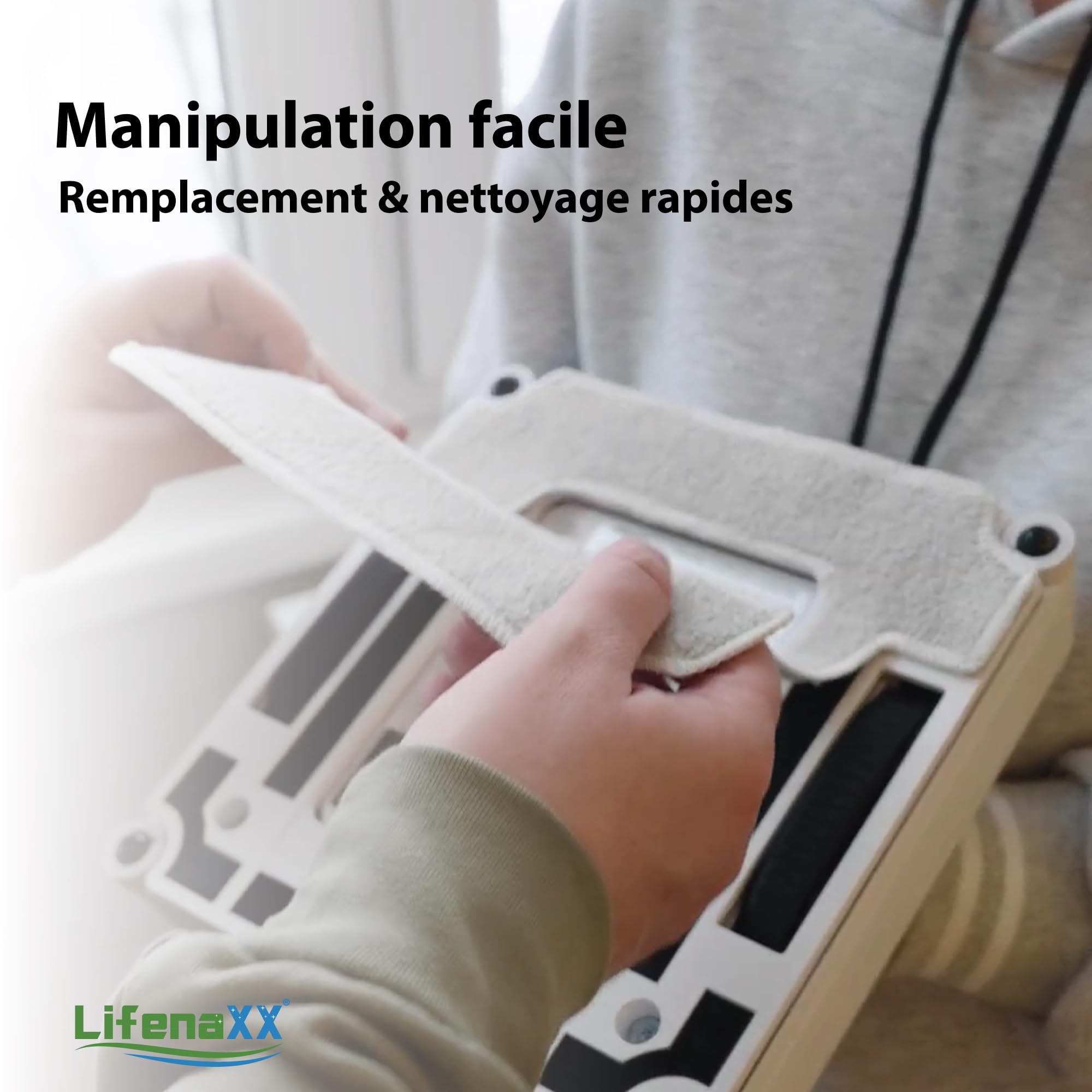 Lifenaxx Lingettes de Rechange (6 pièces) pour Robot Laveur de vitres LX-047 – Lingettes de Nettoyage en Microfibre Originales à Forte Absorption des saletés, durables et Parfaitement ajustées