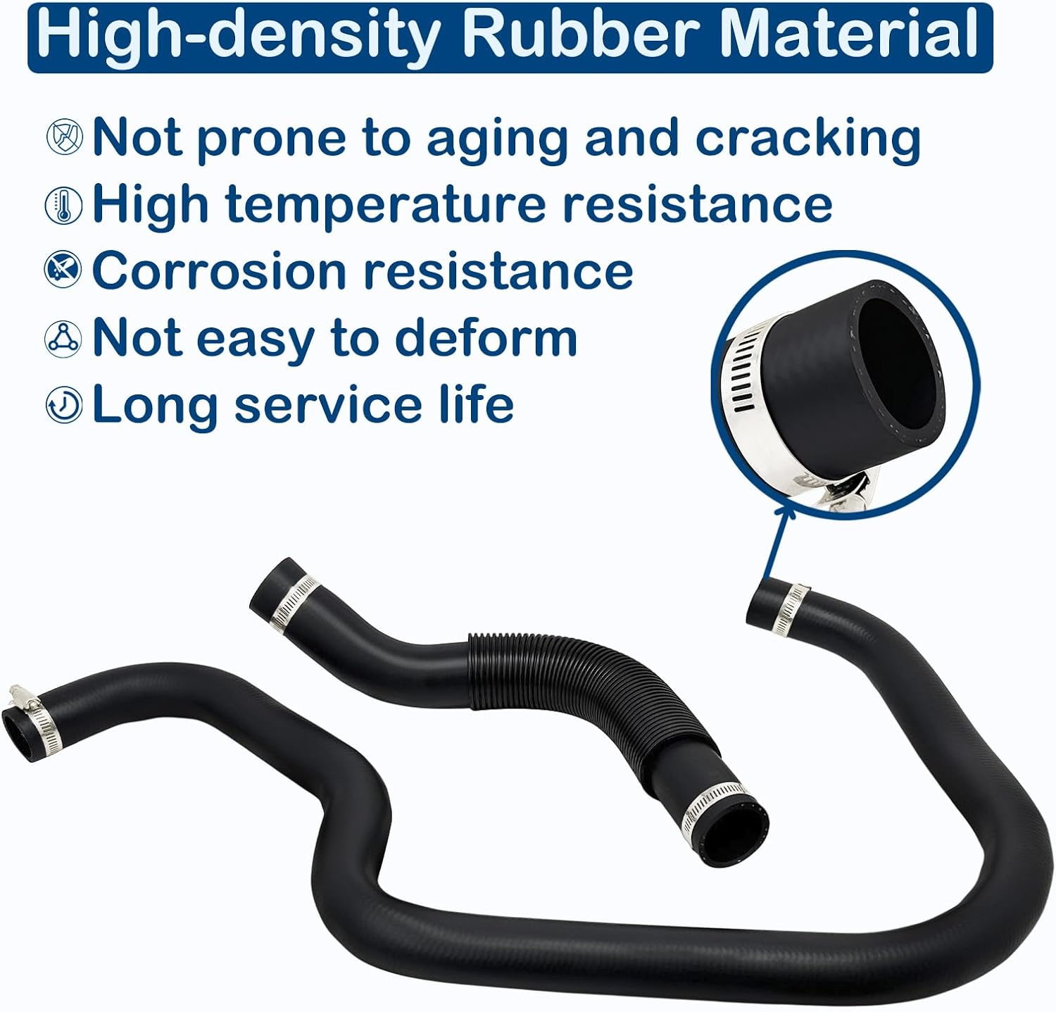 Upper & Lower Radiator Coolant Hose Kit Replace 22827731 22827735 Compatible with 2007-2014 Cadillac Escalade GMC Yukon Sierra 1500 2500 3500 Silverado Suburban Tahoe Avalanche