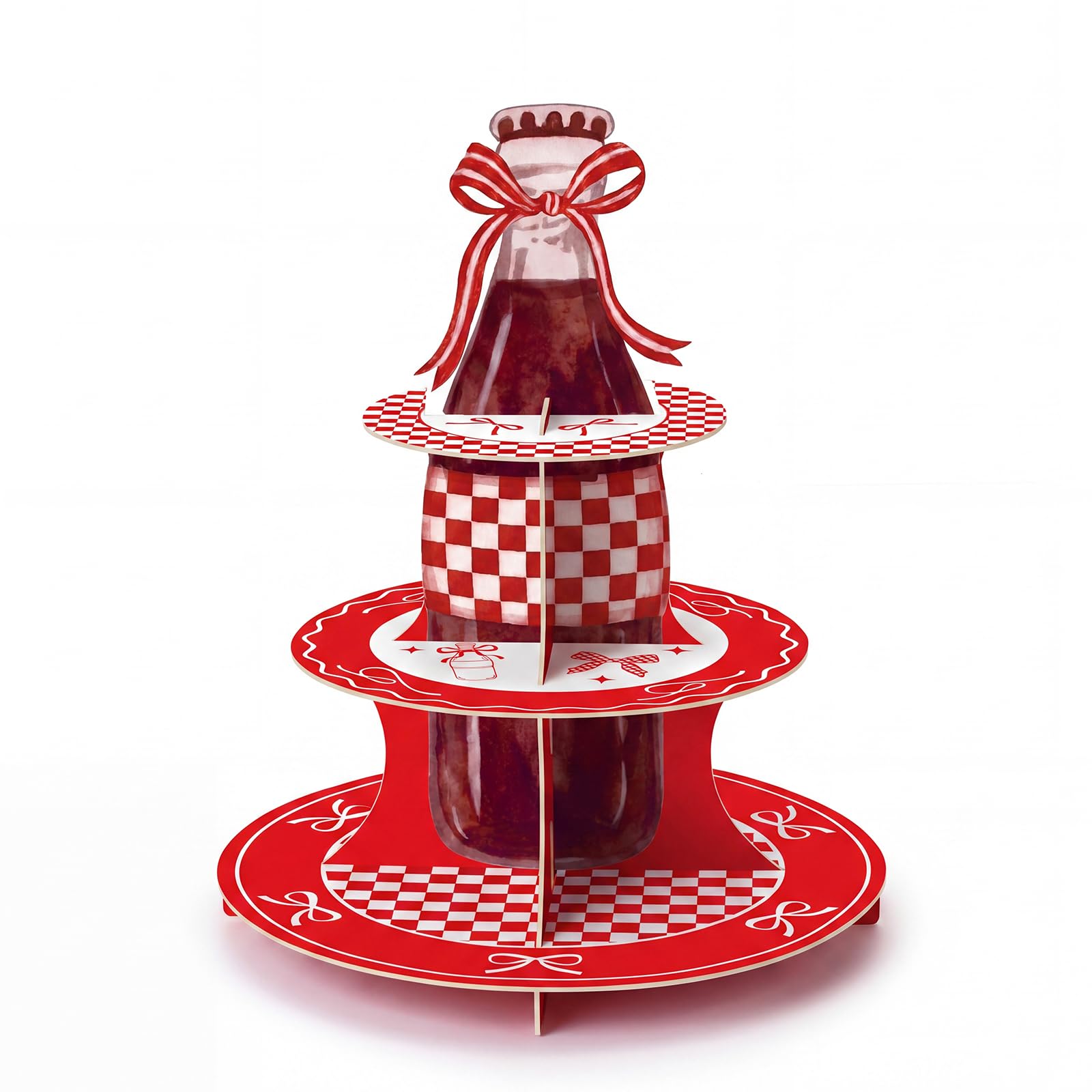 Présentoir à cupcakes en carton Willinglong à 3 étages pour bouteilles de soda