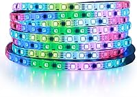 Vista 1 de ALITOVE WS2811 Addressable RGB LED Strip 12V Programmable LED Pixel Strip Lights 16.4ft 300 LEDs Dream Color Digital LED Flexible Rope Light Blanco