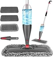 Mop Spray Com 800ml – Esfregão Com Spray De Microfibra Com 3 Refis Laváveis, Limpeza De Chão Seco E úmido, Ideal Para Cozinha, Piso Laminado, Azulejos E Madeira