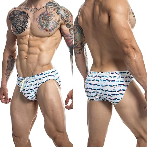 Miniatura 2 de F plus R Traje de baño de talle bajo para hombre, traje de baño de bikini con cordón ajustable, almohadilla extraíble