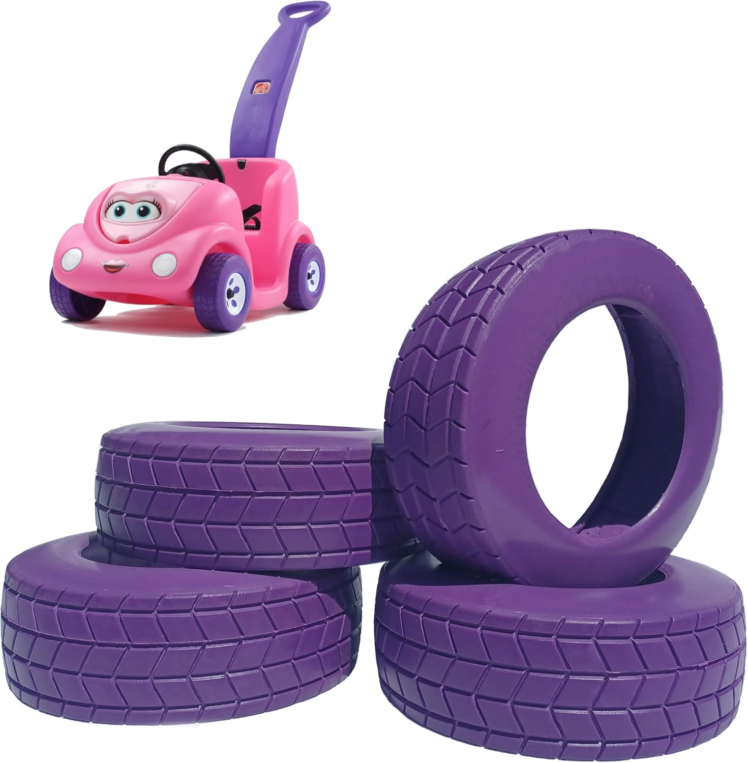 Quiet Cruisers Compatible with Step2 Push Around Buggy (Pink Car)