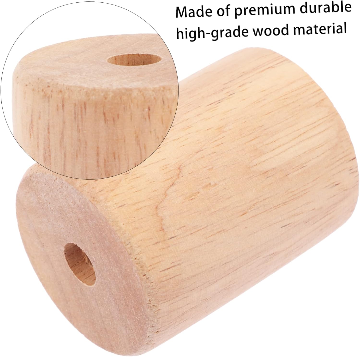 SOLUSTRE 2pcs Round Light Base Wooden Lamp Holder Hollow Lamp Rod Solid Wood Desk Stand