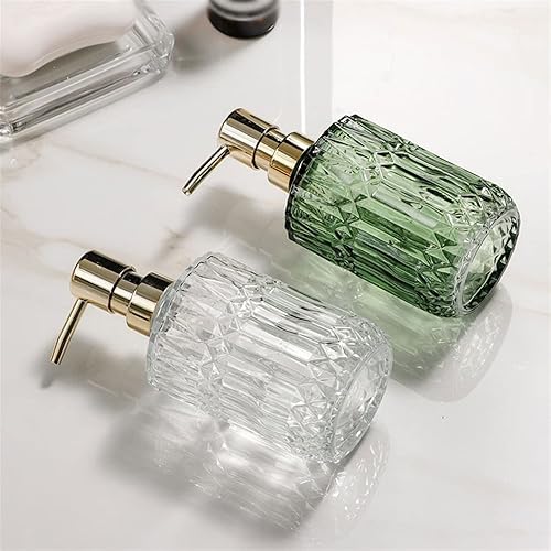 Miniatura 6 de Dispensadores de jabón Exquisito dispensador de jabón de vidrio de 13.2 fl oz, botella dispensadora de líquidos multifunción de lujo, botella de