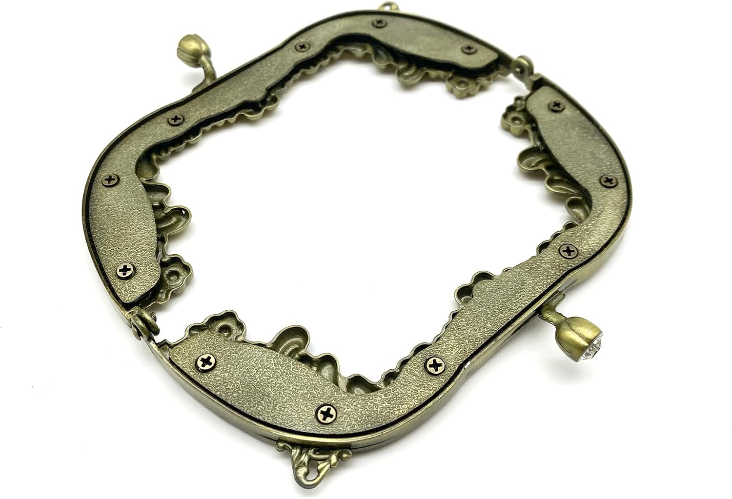 3dancraftit Vintage Fancy Zinc Alloy Emboss Screw on Kiss Clasp Lock Coin Purse Pouch Bag Clutch Frame 5" x 2 3/16" / 12.5cm x 5.5cm Anti Bronze D34