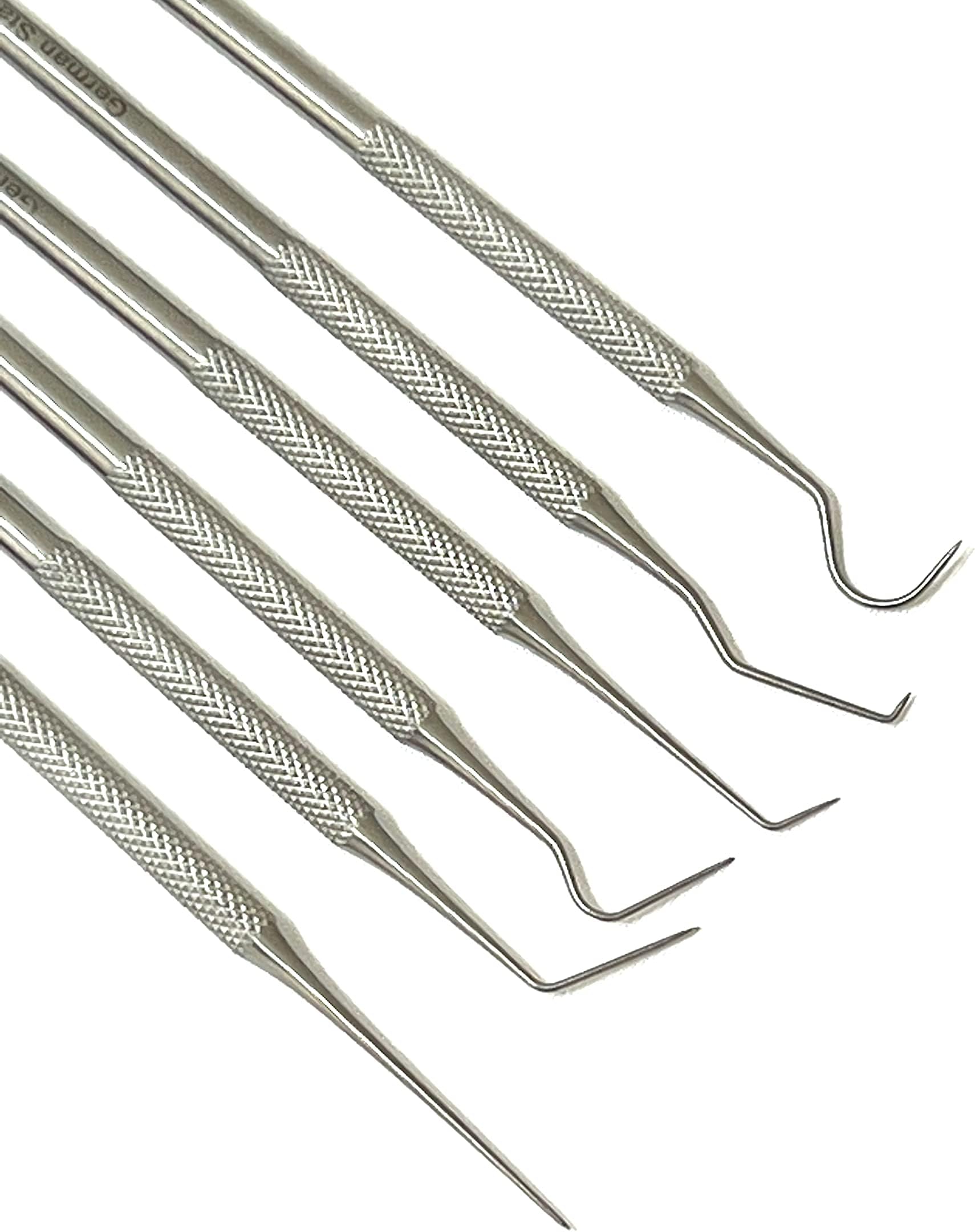 Premium German -Set of 6 Stainless Steel Precision Micro Probe Set Combo, 5.5 inch Overall Length