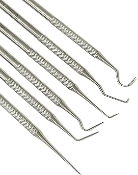Premium German -Set of 6 Stainless Steel Precision Micro Probe Set Combo, 5.5 inch Overall Length