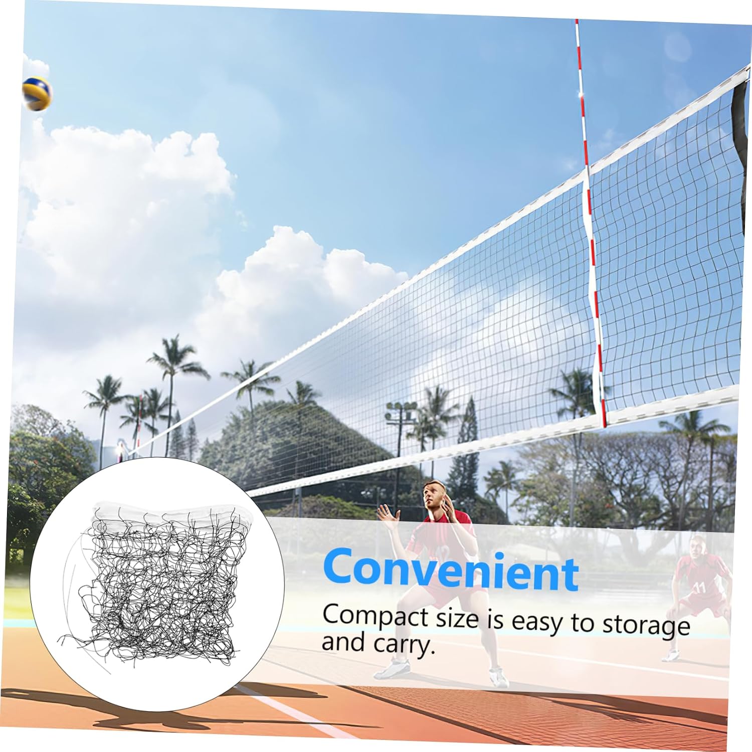 KOMBIUDA Professional Polypropylene Braided Volleyball Net Outdoor Indoor Net for Sports Replacement