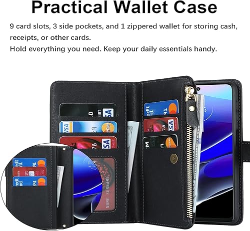 Miniatura 6 de Jaorty Funda tipo cartera para Motorola Moto G Stylus 5G (2022) para mujeres y hombres, con tarjetero XT2215, funda cruzada para Moto G Stylus 5G