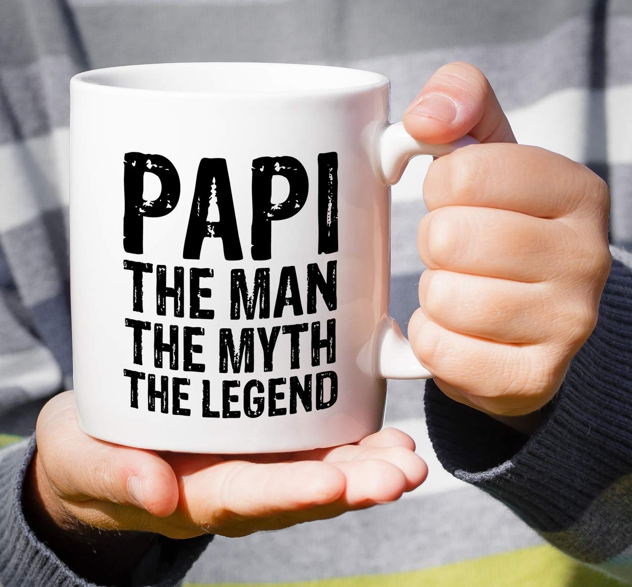 Tasse à Café Amusante De 445 Ml – Tasse à Café « Papa The Man The Myth The Legend », Cadeau Idéal Pour La Fête Des Pères, Un Anniversaire Pour Grand- Père Papa