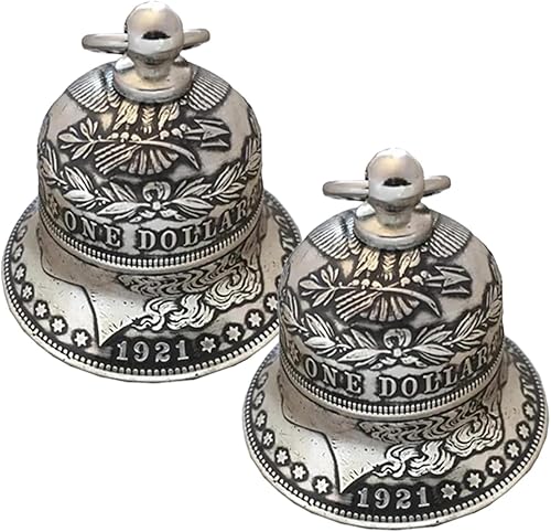 Morgan - Campanas de dólar plateadas, campanas pequeñas de plata, campanas colgantes de metal vintage para fiesta, hogar, vacaciones, bar,