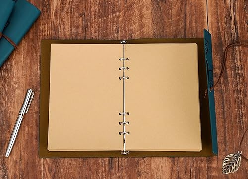 Miniatura 9 de Beyong - Diario de escritura de cuero, cuaderno de viaje rellenable, para hombres y mujeres, cuaderno de bocetos de arte, diario de viaje, los