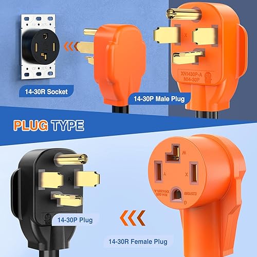 Miniatura 47 de Nilight Cable adaptador de cargador EV de 50 amperios a 50 amperios de 4 clavijas de cobre puro 250 V para soldador, conversión de enchufe Enchufe