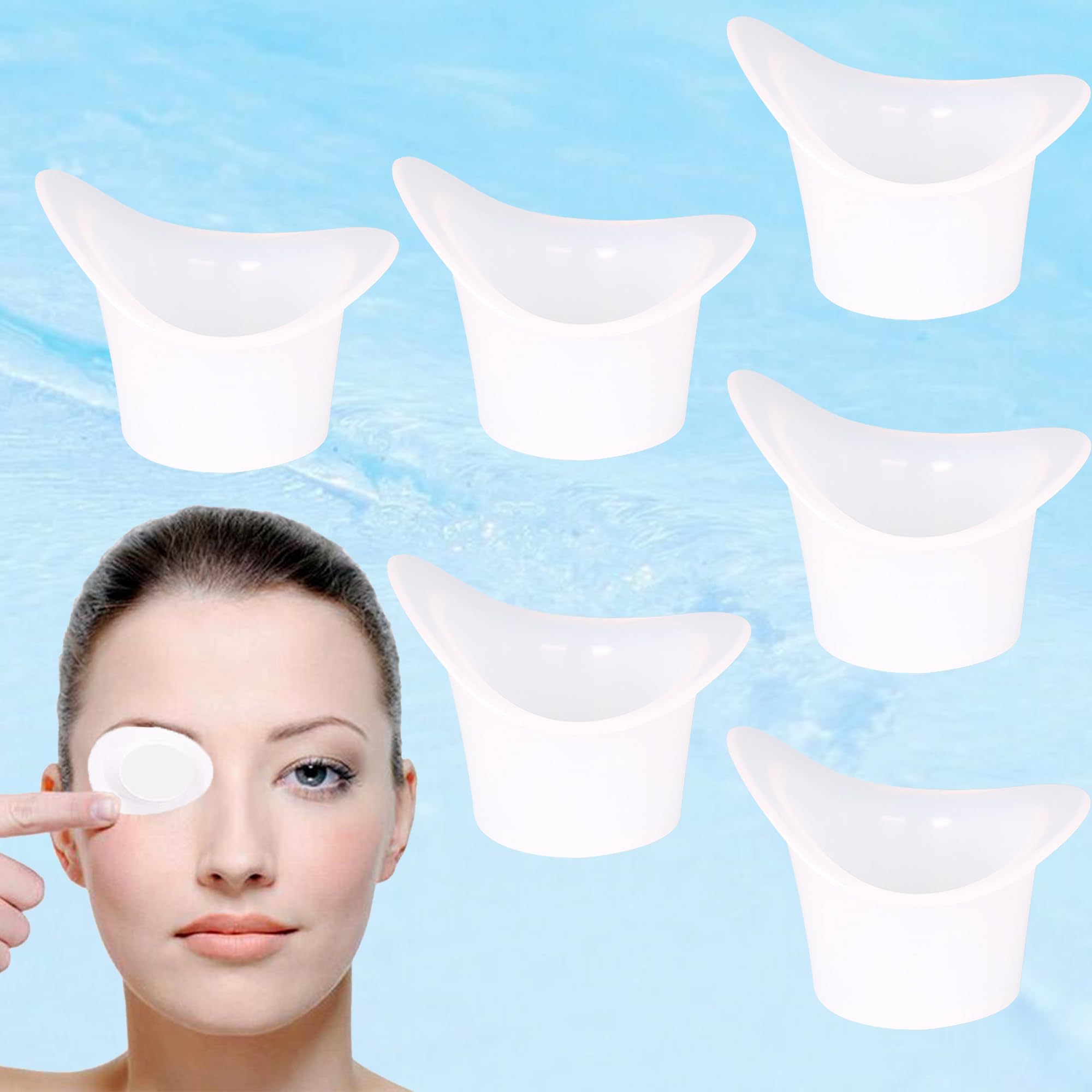CHENNAN 6 Pezzi 8ML Silicone Eye Lavare Tazza, Occhio di Pulizia Tazze, Portatile del Lavaggio Dell'occhio per Pulizia, Tazza per Lavaggio Occhi Morbida, per la Pulizia Degli Occhi StanchI (6pcs)